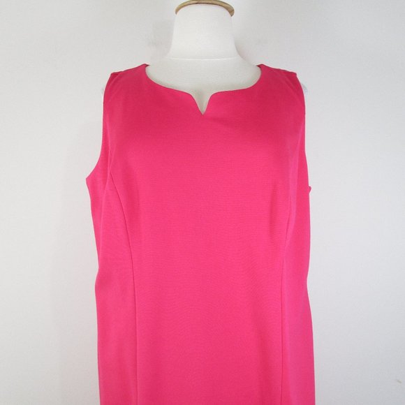 Talbots Plus Size Hot Pink Ponte Sheath Dress 20W - Picture 2 of 11